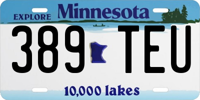 MN license plate 389TEU
