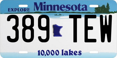 MN license plate 389TEW