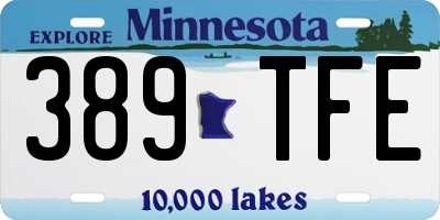 MN license plate 389TFE