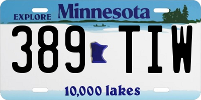 MN license plate 389TIW