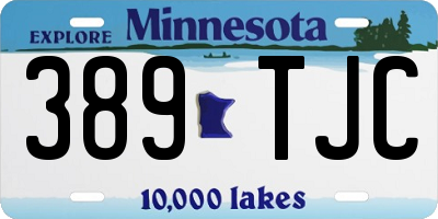 MN license plate 389TJC