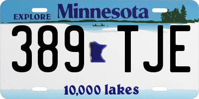MN license plate 389TJE