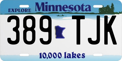 MN license plate 389TJK