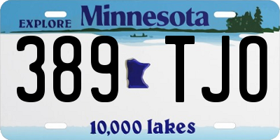 MN license plate 389TJO