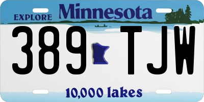 MN license plate 389TJW