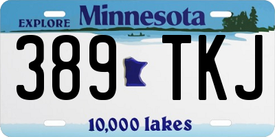 MN license plate 389TKJ