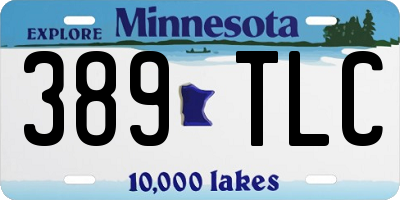 MN license plate 389TLC