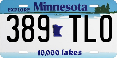 MN license plate 389TLO