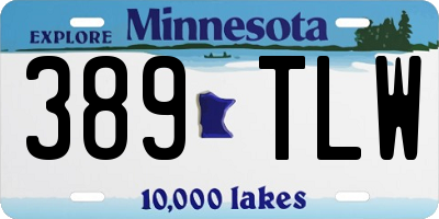 MN license plate 389TLW