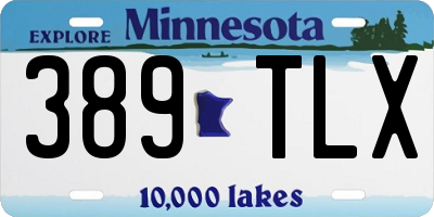 MN license plate 389TLX