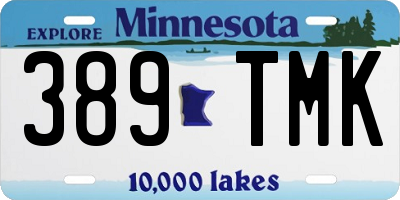 MN license plate 389TMK
