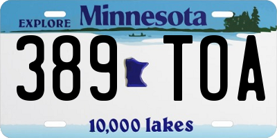 MN license plate 389TOA