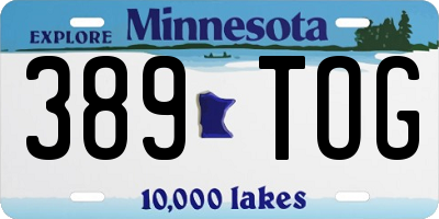 MN license plate 389TOG
