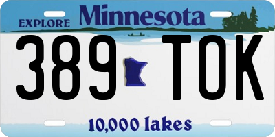 MN license plate 389TOK