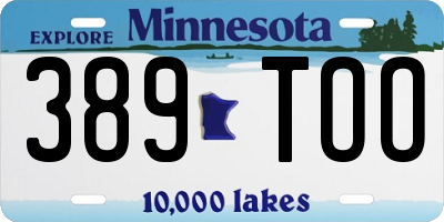 MN license plate 389TOO