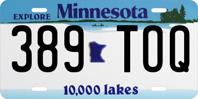 MN license plate 389TOQ