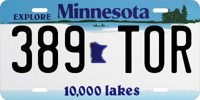 MN license plate 389TOR