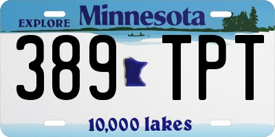 MN license plate 389TPT