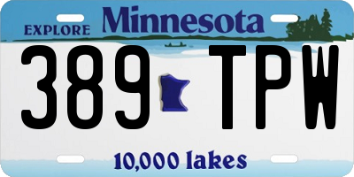 MN license plate 389TPW