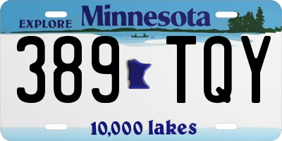 MN license plate 389TQY