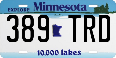 MN license plate 389TRD