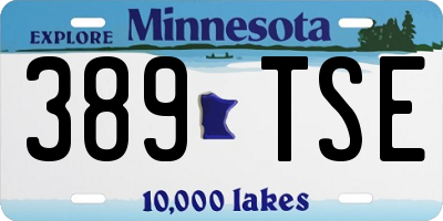 MN license plate 389TSE