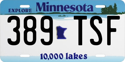 MN license plate 389TSF