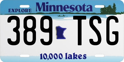 MN license plate 389TSG