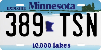 MN license plate 389TSN