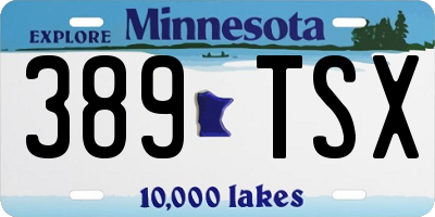 MN license plate 389TSX
