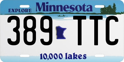 MN license plate 389TTC