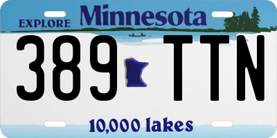 MN license plate 389TTN
