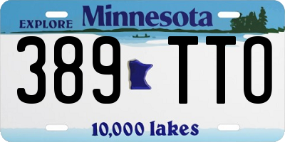 MN license plate 389TTO