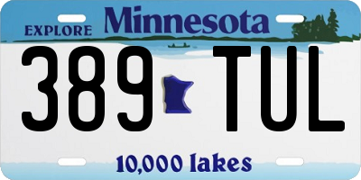 MN license plate 389TUL