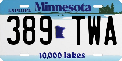 MN license plate 389TWA