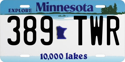 MN license plate 389TWR