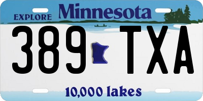 MN license plate 389TXA
