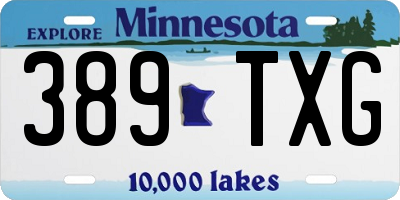 MN license plate 389TXG