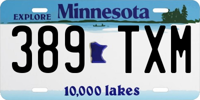 MN license plate 389TXM
