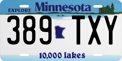 MN license plate 389TXY