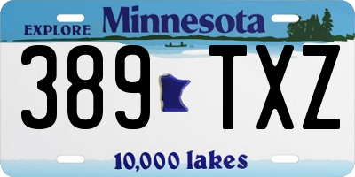 MN license plate 389TXZ