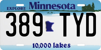 MN license plate 389TYD