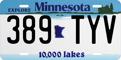 MN license plate 389TYV