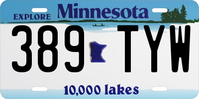 MN license plate 389TYW