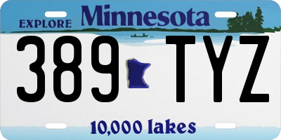 MN license plate 389TYZ