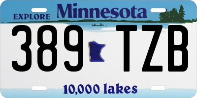 MN license plate 389TZB