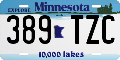 MN license plate 389TZC