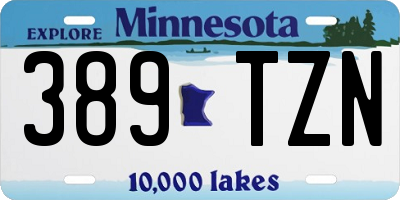 MN license plate 389TZN