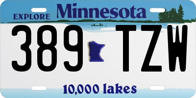 MN license plate 389TZW