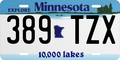 MN license plate 389TZX